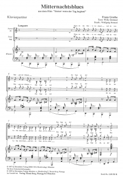 Mitternachtsblues (Gem. Chor-Klavierpartitur)