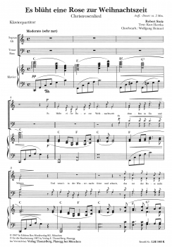 Es blüht eine Rose zur Weihnachtszeit (Gem.Chor-Klavierpartitur)