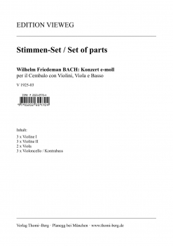 Konzert für Cembalo und Streicher e-Moll (Stimmen-Set)