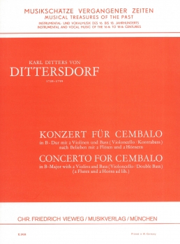 Konzert für Cembalo und Orchester B-dur (Partitur)