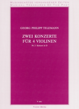 Zwei Konzerte für 4 Violinen Nr. 2 D-Dur (Partitur)