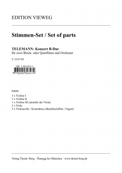 Konzert B-dur TWV 52: B1 (Stimmen-Set)