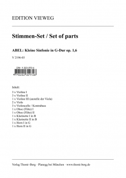 Kleine Sinfonie in G-Dur op. 1 Nr. 6 (Stimmen-Set)