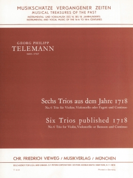 Sechs Trios aus dem Jahre 1718 - Nr. 6 F-Dur