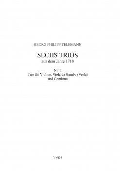 Trio für Violine, Viola da Gamba (Viola) und Continuo, Nr. 5