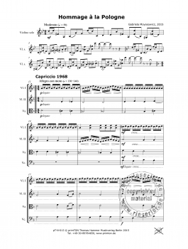 Preview: Hommage à la Pologne für Violine solo, Klavier, Flöte, Klarinette und Streichquintett