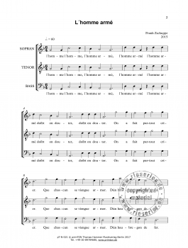 L'homme armé – Isorhythmische Motette für 3-stimmigen gemischten Chor a cappella