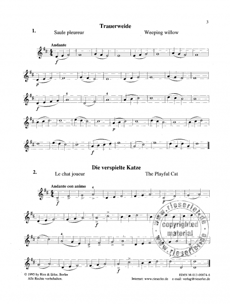 Melodische Etüden -Violine solo (1.Lage)-