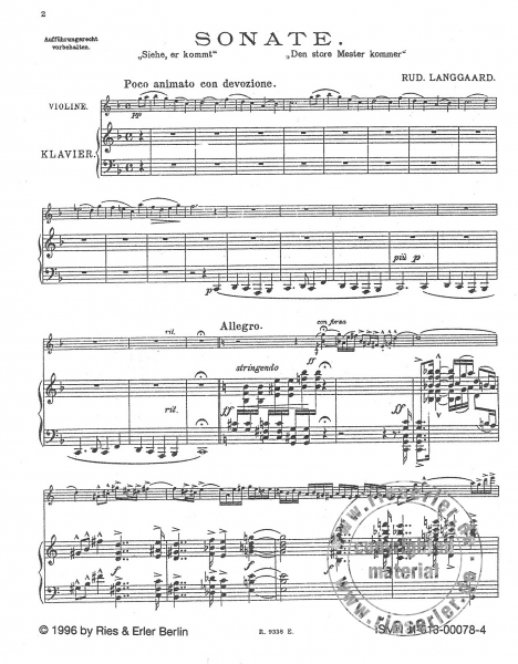 Sonate Nr. 2 für Violine und Klavier