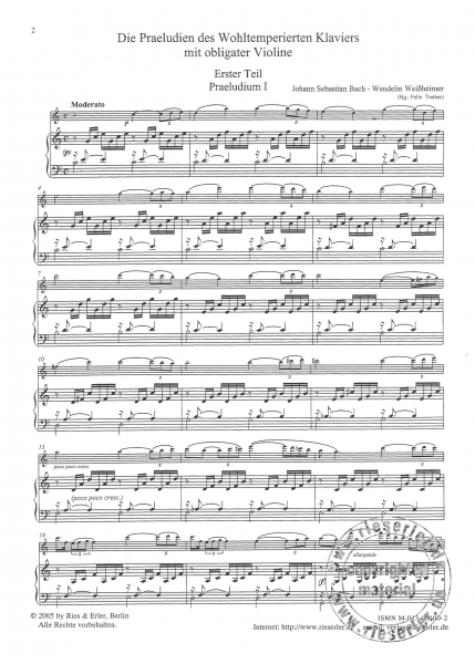 Die Präludien des Wohltemperierten Klaviers mit obligater Violine (Bd. 1)