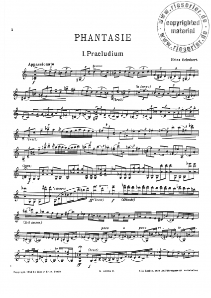 Phantasie für Violine solo (pdf-Download)