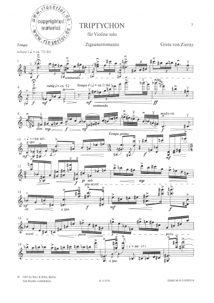 Triptychon für Violine solo (pdf-Download)