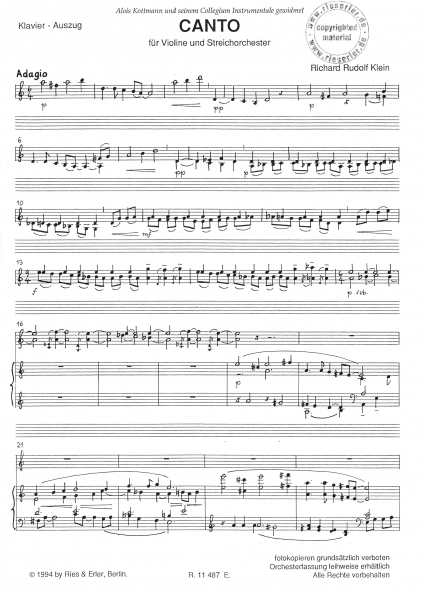 Canto for violin and piano (pdf-Download)