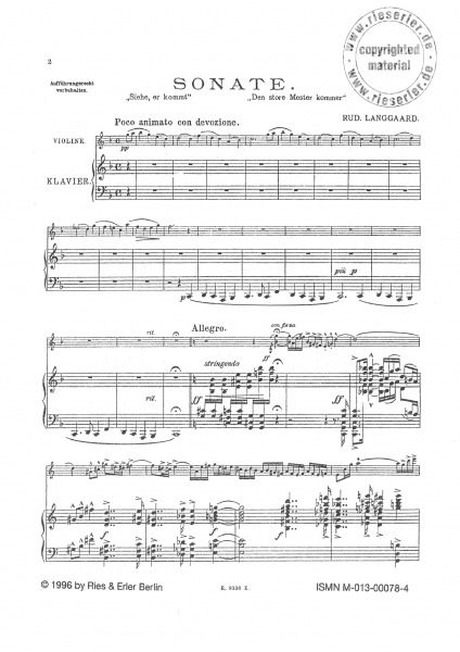 Sonate Nr. 2 for violin and piano (pdf-Download)