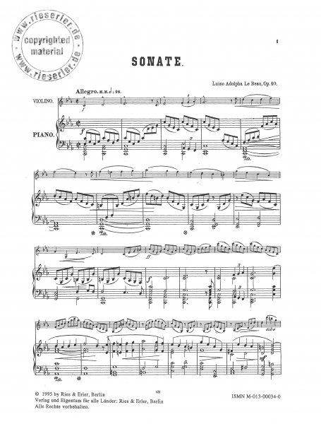 Sonate op. 10 für Violine und Klavier (pdf-Download)