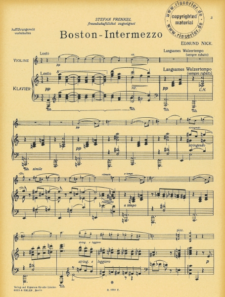 Boston-Intermezzo für Violine und Klavier (pdf-Download)