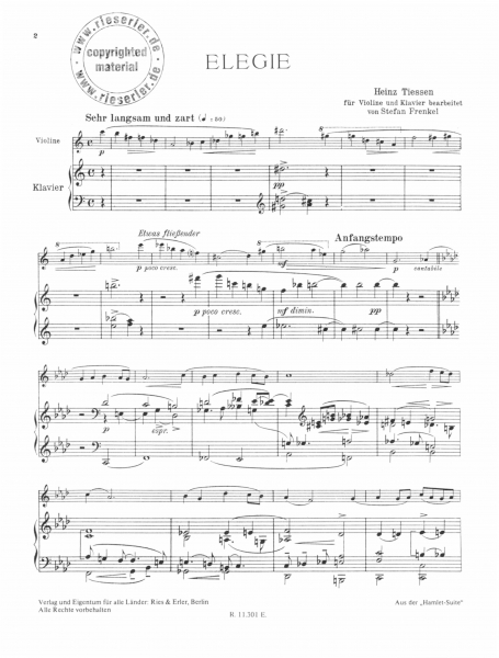Elegie und Vision for violin and piano (pdf-Download)