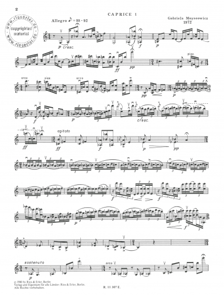 Deux Caprices für Violine solo (pdf-Download)