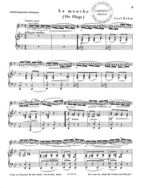 La mouche (Die Fliege) - Caprice für Violine und Klavier (pdf-Download)