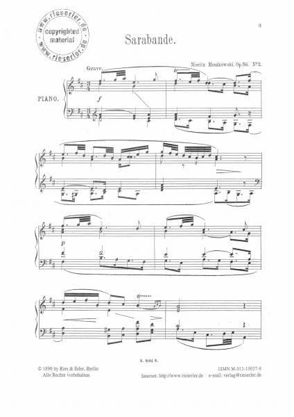 Sarabande für Klavier -Sonderanfertigung- (pdf-Download)