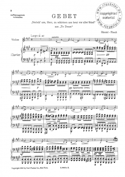 Gebet Arie für Violine und Klavier (pdf-Download)
