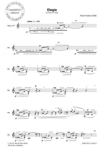 Elegie für Horn solo (pdf-Download)