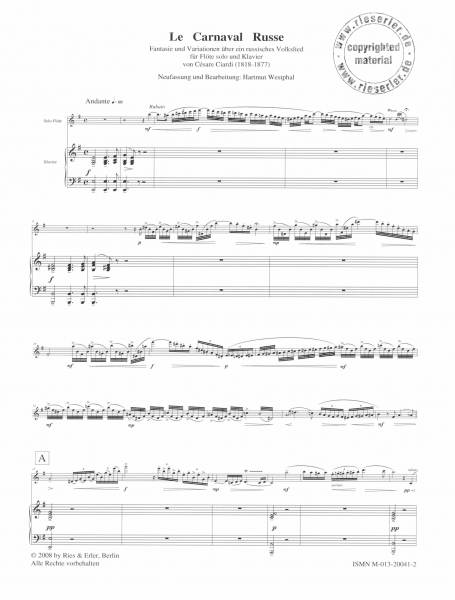 Le Carnaval Russe für Flöte und Klavier (pdf-Download)