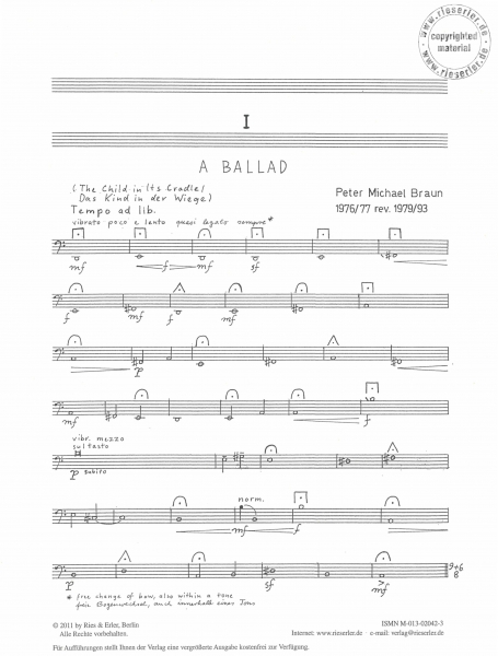 The Sleeping Beauty (Dornröschen) für Violoncello solo (pdf-Download)