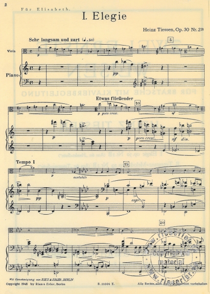 Zwei ernste Weisen für Viola und Klavier