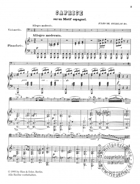 Caprice sur un Motif Espagnol für Violoncello und Klavier op. 10