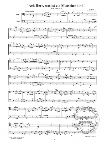 Kantaten-Arien bearbeitet für zwei Violoncelli - Band I