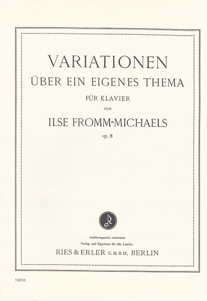 Variationen über ein eigenes Thema op. 8 -Klavier-