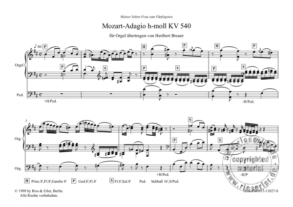 Adagio h-Moll für Orgel