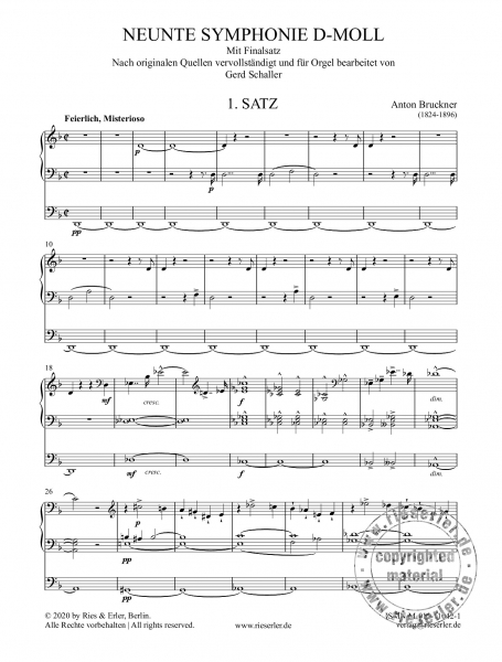 Neunte Symphonie d-Moll mit Finalsatz für Orgel bearbeitet