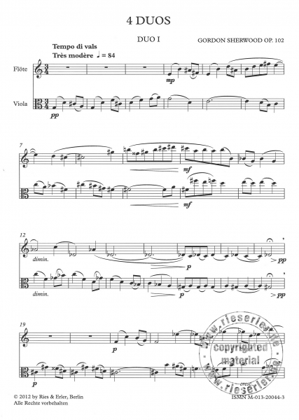 4 Duos op. 102 für Flöte und Viola