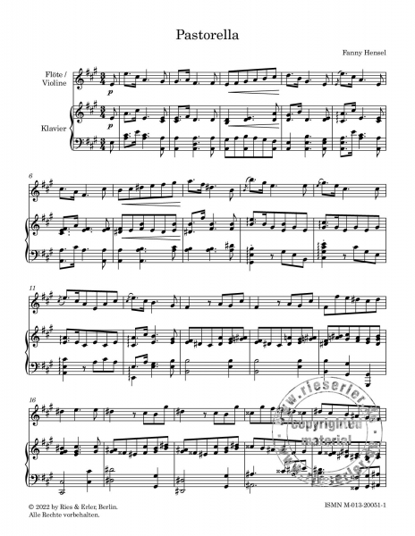 Lieder für Flöte / Violine und Klavier