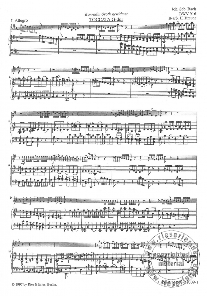 Toccata G-Dur für Oboe (Trompete) und Orgel nach BWV 916