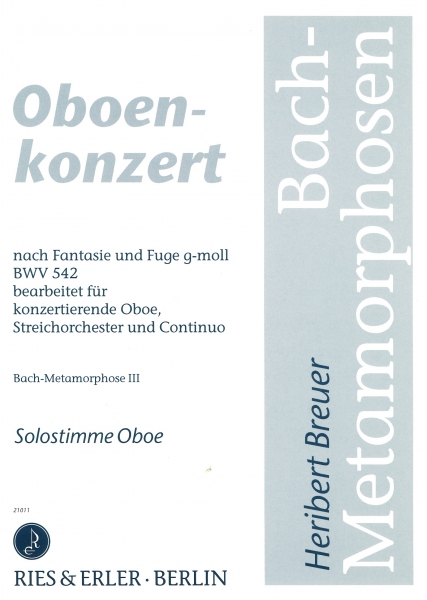Oboenkonzert (Bach-Metamorphose III) Solostimme Oboe
