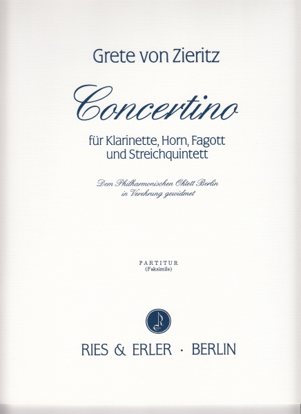 Concertino für Klarinette, Horn, Fagott und Streichquintett (LM)
