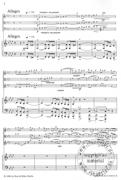 Klavierquartett f-Moll für Violine, Viola, Violoncello und Klavier