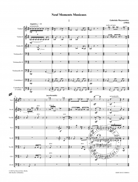 Neuf Moments Musicaux für Klavier und Streichensemble (1964)