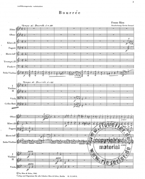 Bourrée und Gondoliera für Violine und Orchester (aus Suite Nr. III op. 34)