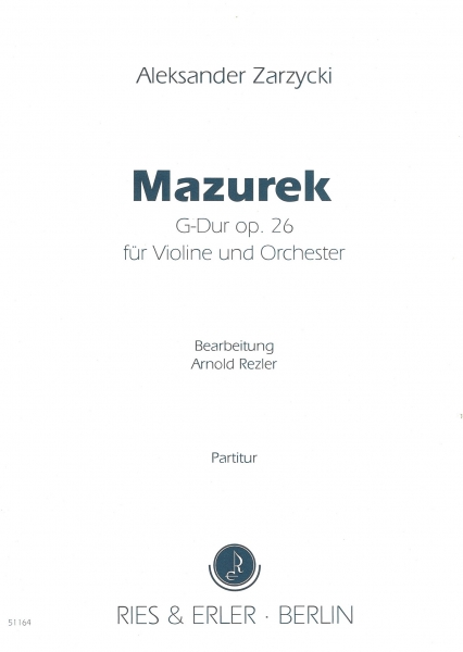 Mazurek G-Dur op. 26 für Violine und Orchester (LM)