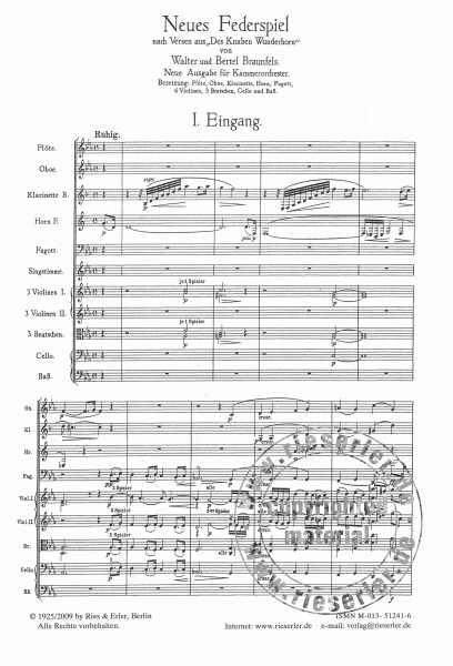 Neues Federspiel für Singstimme und Kammerorchester