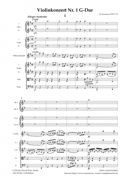 Violinkonzert Nr. 1 G-Dur KWV 13