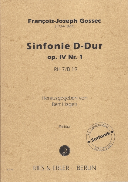 Sinfonie D-Dur op. IV Nr. 1 RH 7 / B 19