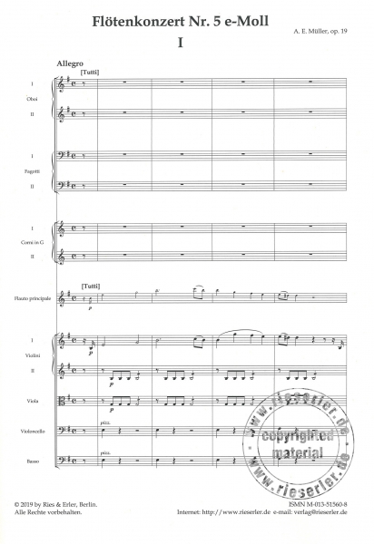 Konzert für Flöte und Orchester Nr. 5 e-Moll op. 19
