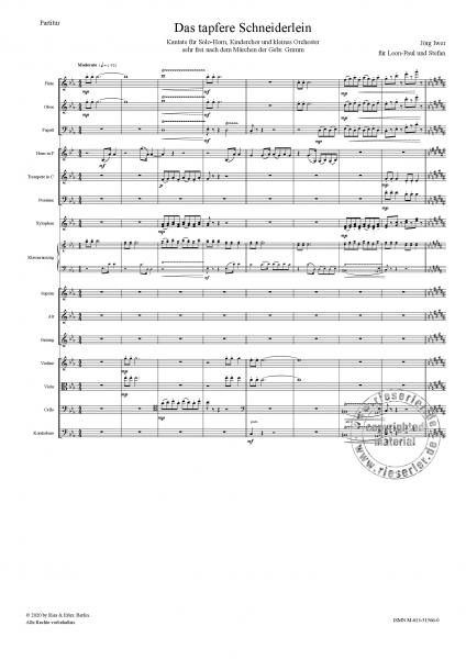 Das tapfere Schneiderlein - Kantate für Solo-Horn, Kinderchor und kleines Orchester