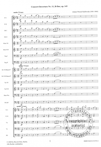 Concert-Ouverture B-Dur Nr. 11 op. 143