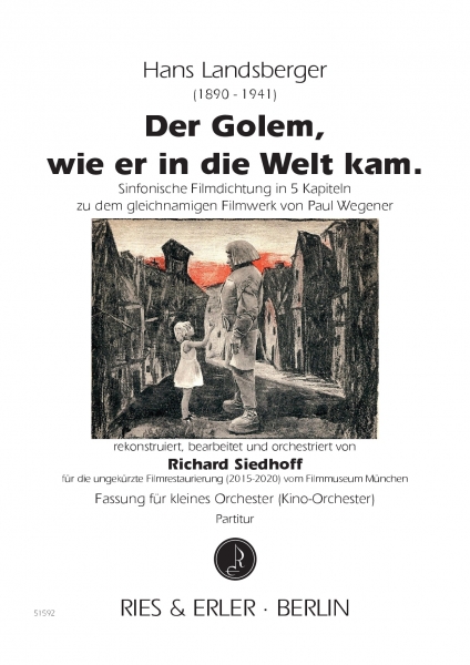 Musik zum Stummfilm "Der Golem, wie er in die Welt kam" von Carl Boese und Paul Wegener für kleines Orchester